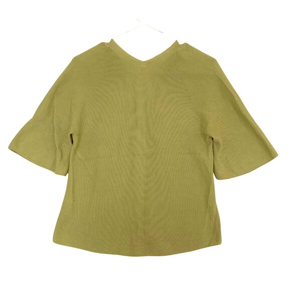 Uniqlo Green Cotton V-Neck Short Sleeve Casual Knit Top - Picture 2 of 6